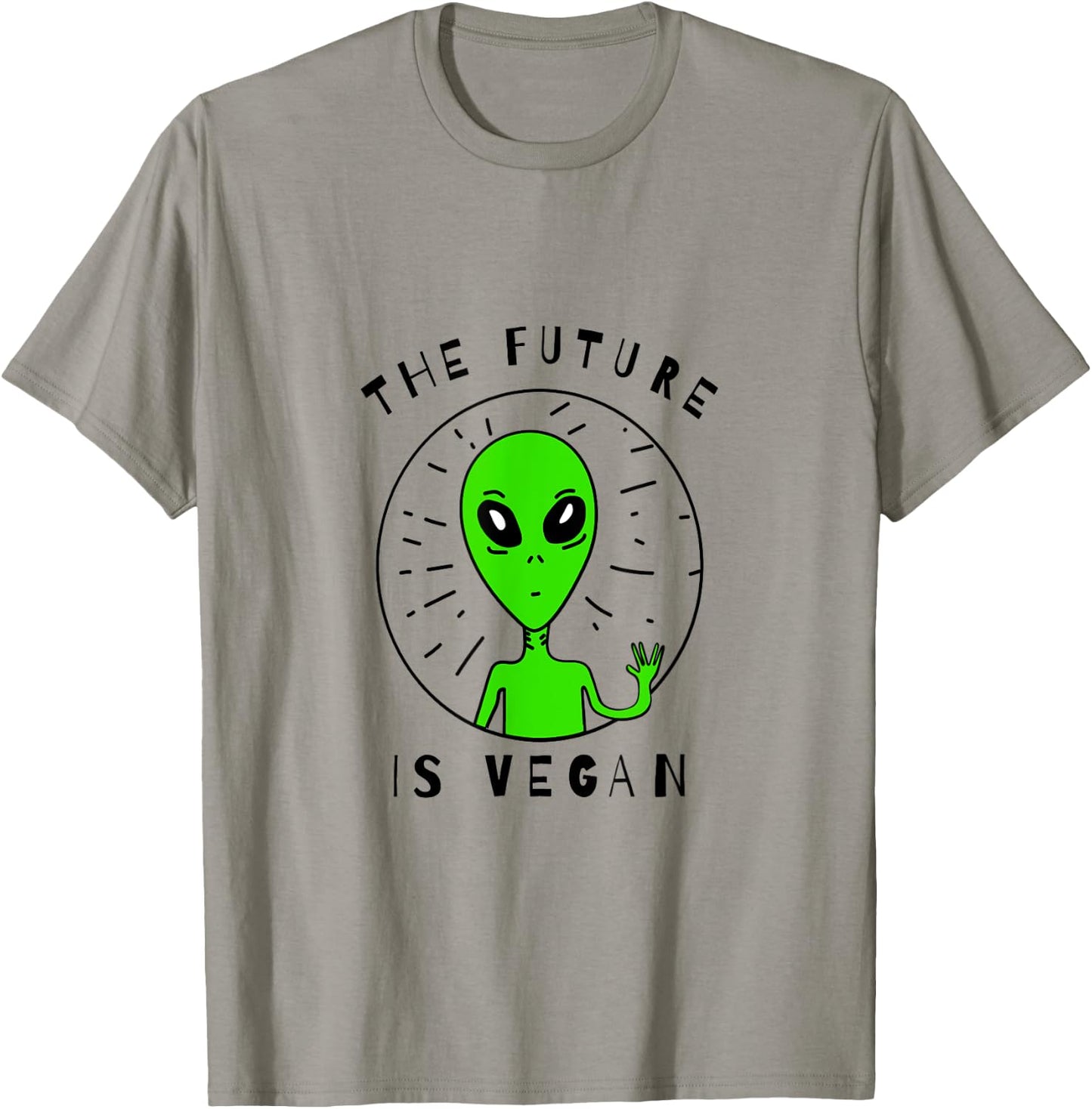 The Future Is Vegan Vegan Alien Peace and Love Vegan Shirt T-Shirt - T-Shirt | Sand