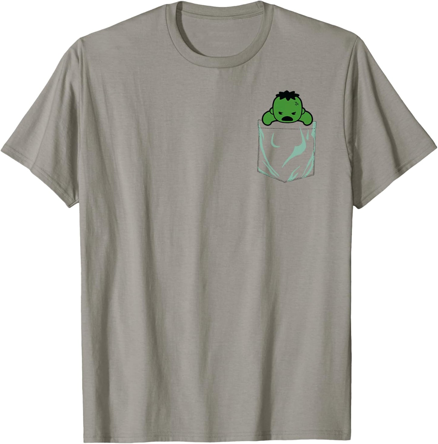 Marvel Incredible Hulk Left Chest Pocket Graphic T-Shirt - T-Shirt | Sand