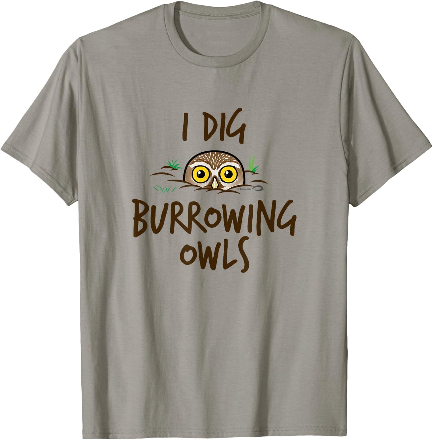 I Dig Burrowing Owls Cute Cartoon Bird by Birdorable T-Shirt - T-Shirt | Sand