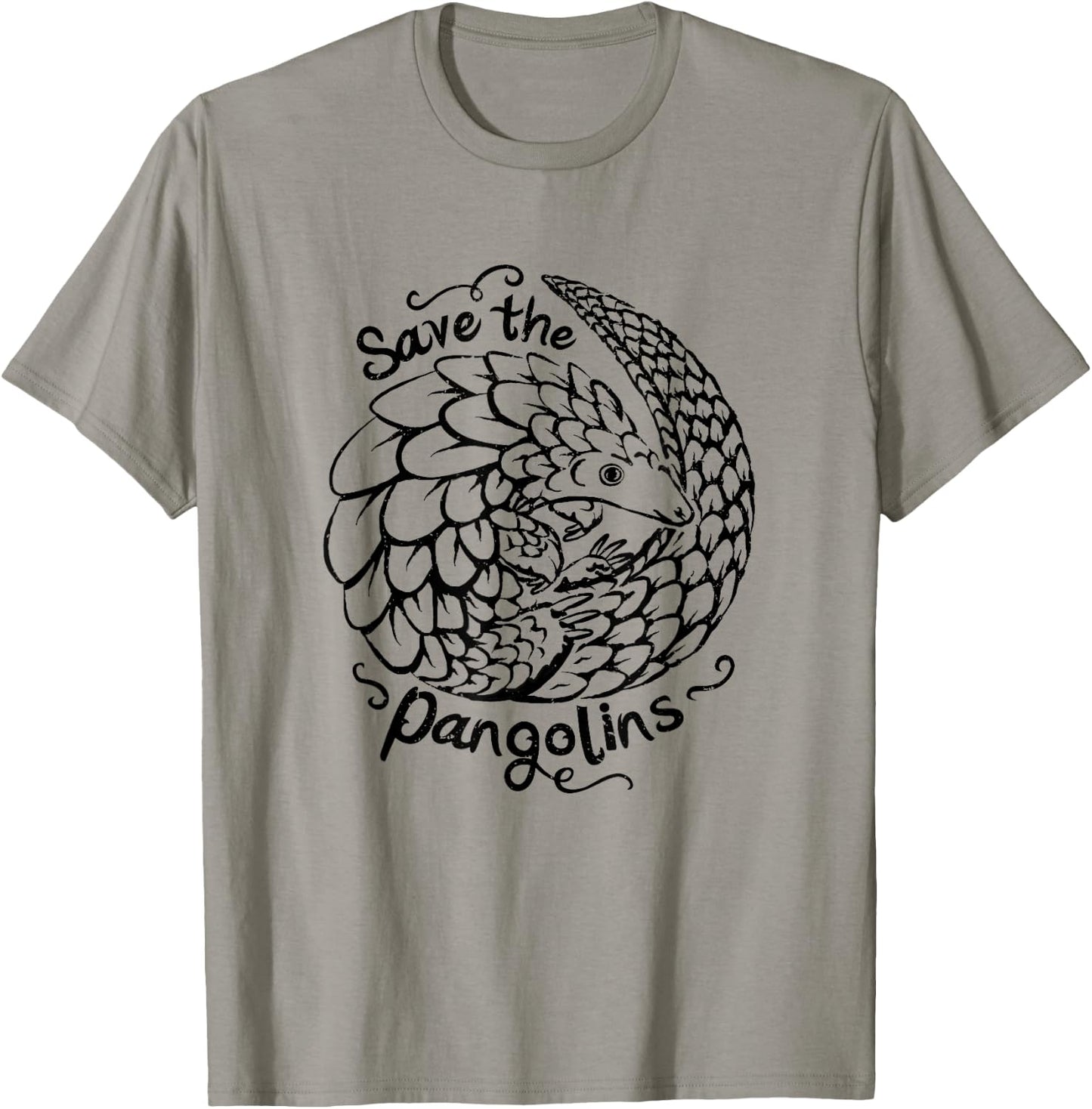 Cute Save Pangolin Conservation - Endangered Animal Welfare T-Shirt - T-Shirt | Sand