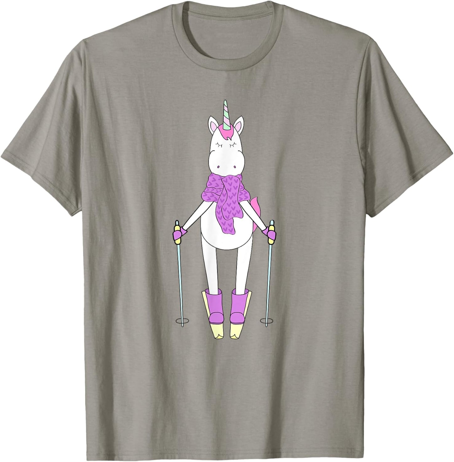 Cute Unique & Funny Unicorn & Skiing Art & Gift T-Shirt - T-Shirt | Sand