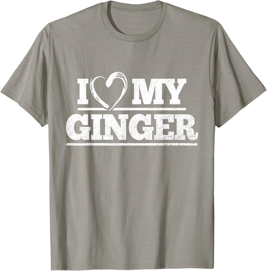 Funny I love my Ginger Red Hair Nerd Couple T-Shirt - T-Shirt | Sand