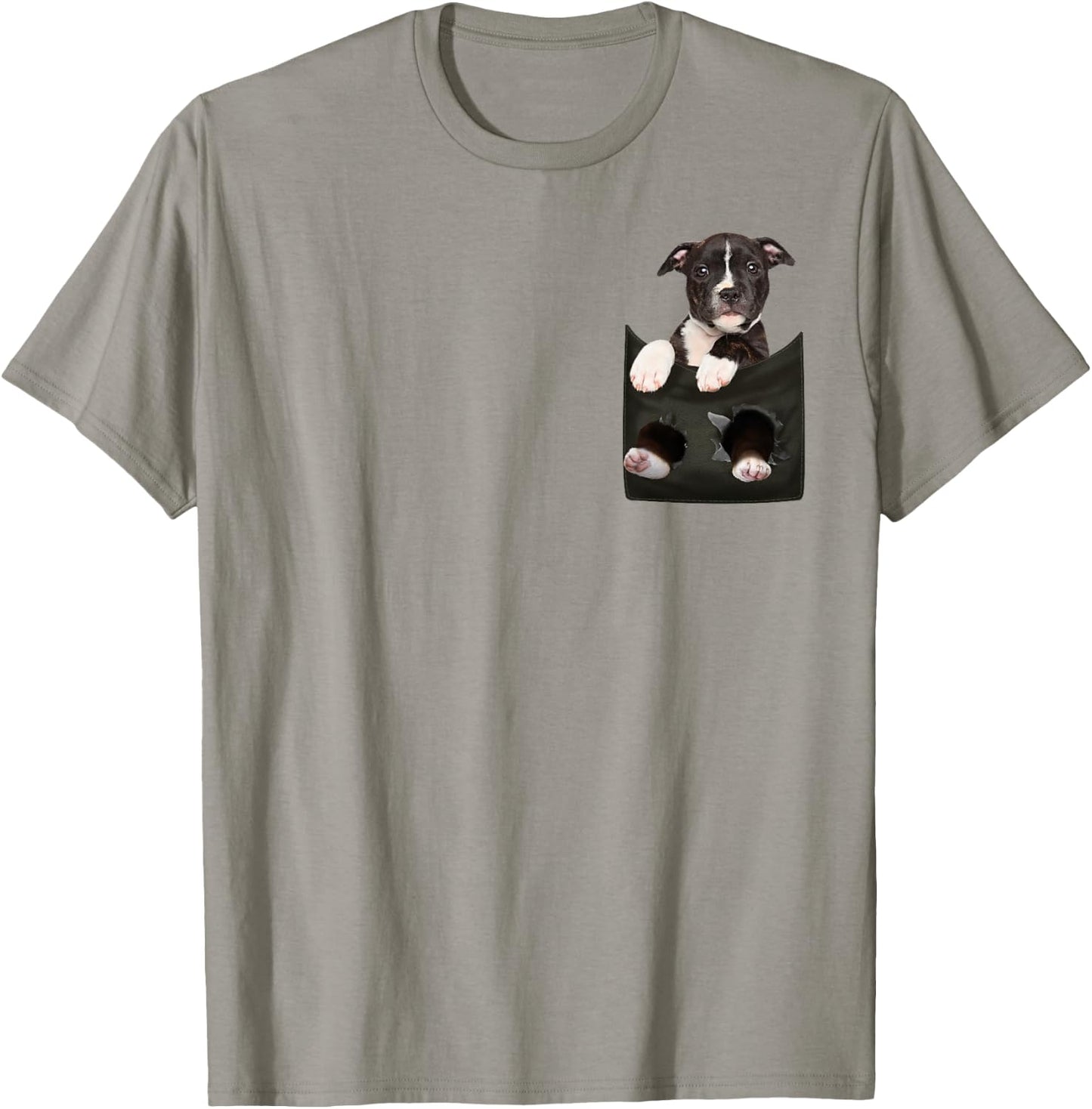 Pitbull In Pocket Puppy T Shirt T-Shirt - T-Shirt | Sand