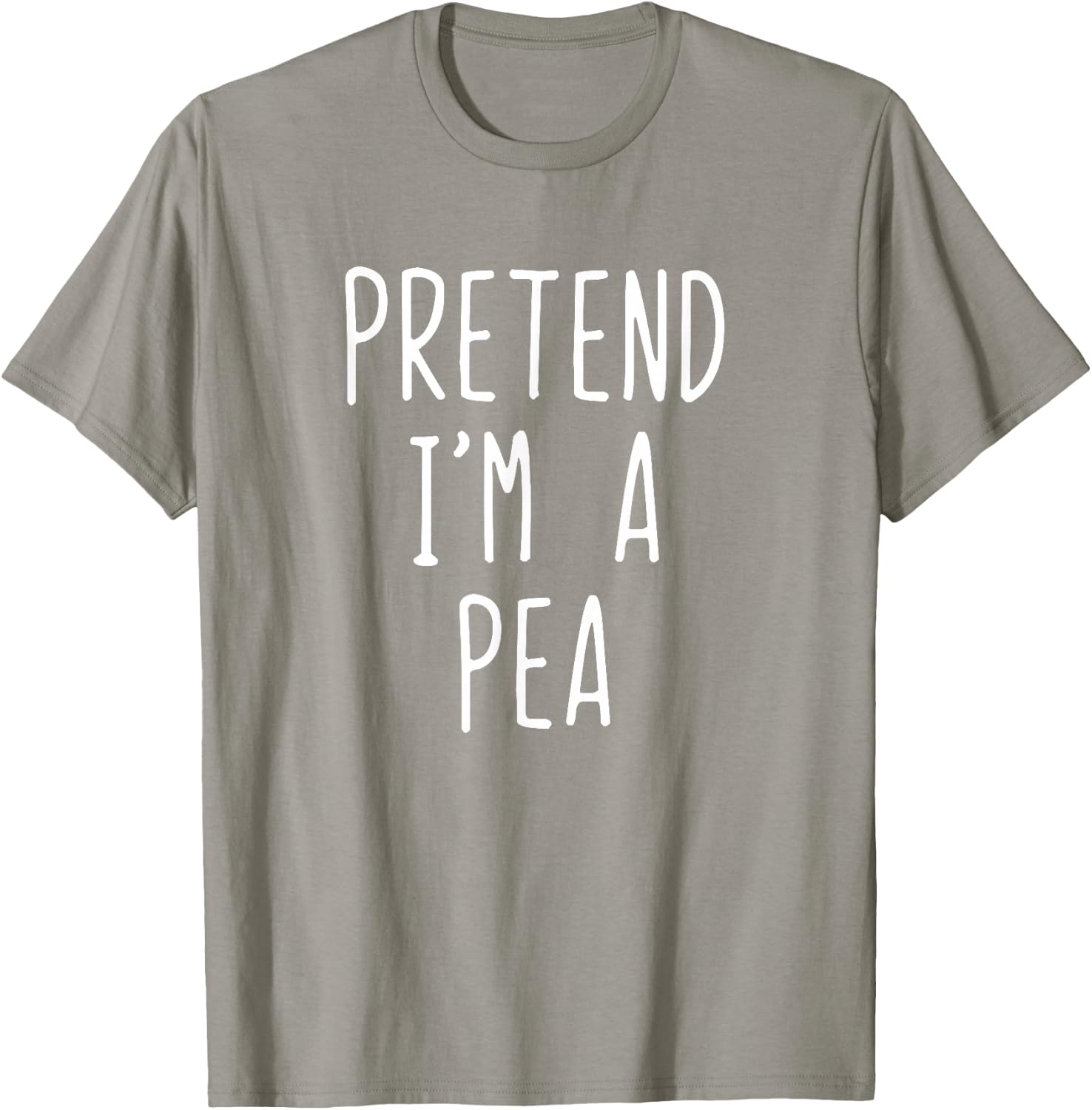 Pretend I'm A Pea Costume Halloween Funny Lazy Adult Kids T-Shirt - T-Shirt | Sand