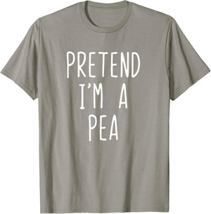 Pretend I'm A Pea Costume Halloween Funny Lazy Adult Kids T-Shirt - T-Shirt | Sand
