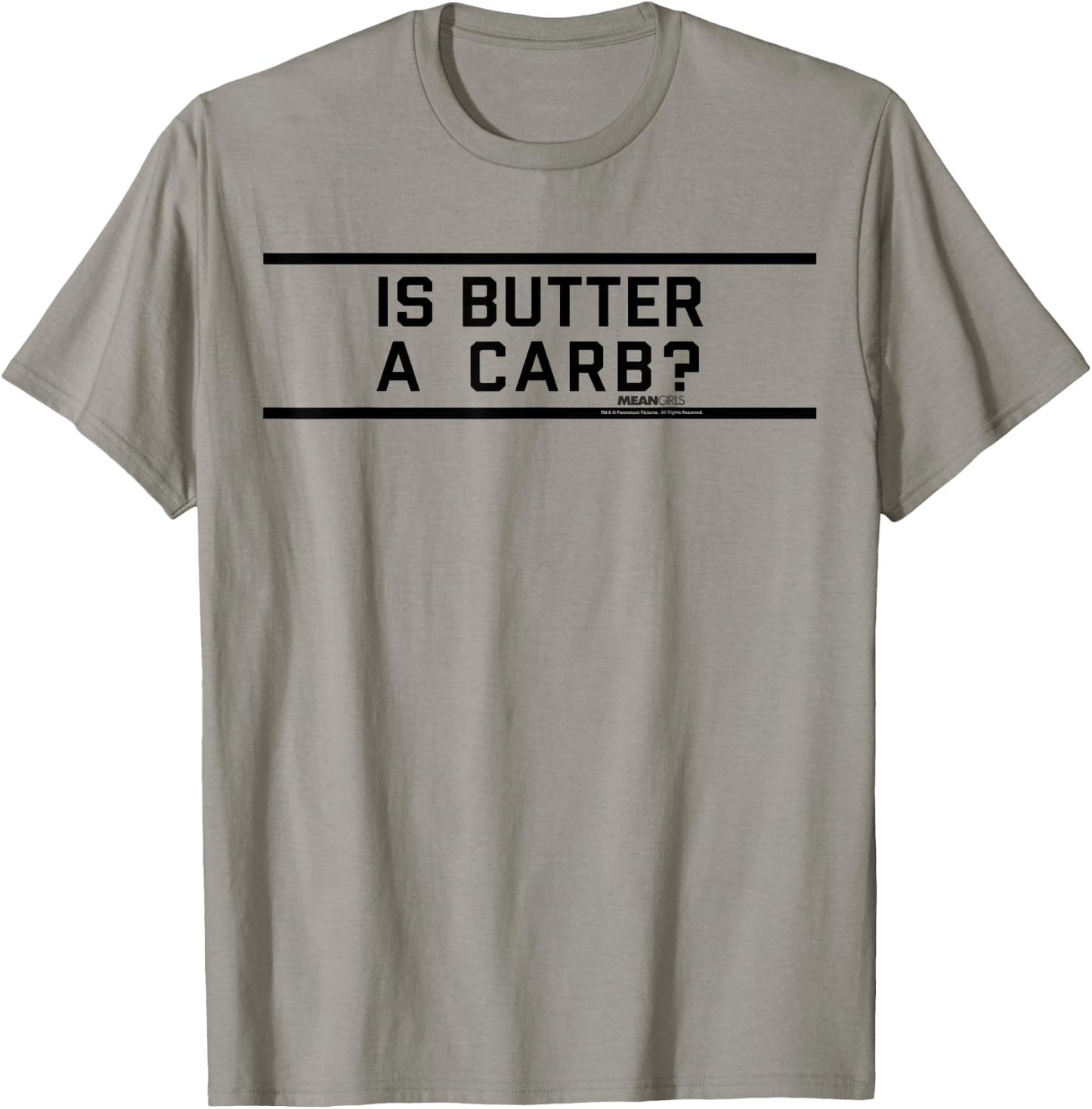 Mean Girls Is Butter A Carb Striped Graphic T-Shirt - T-Shirt | Sand