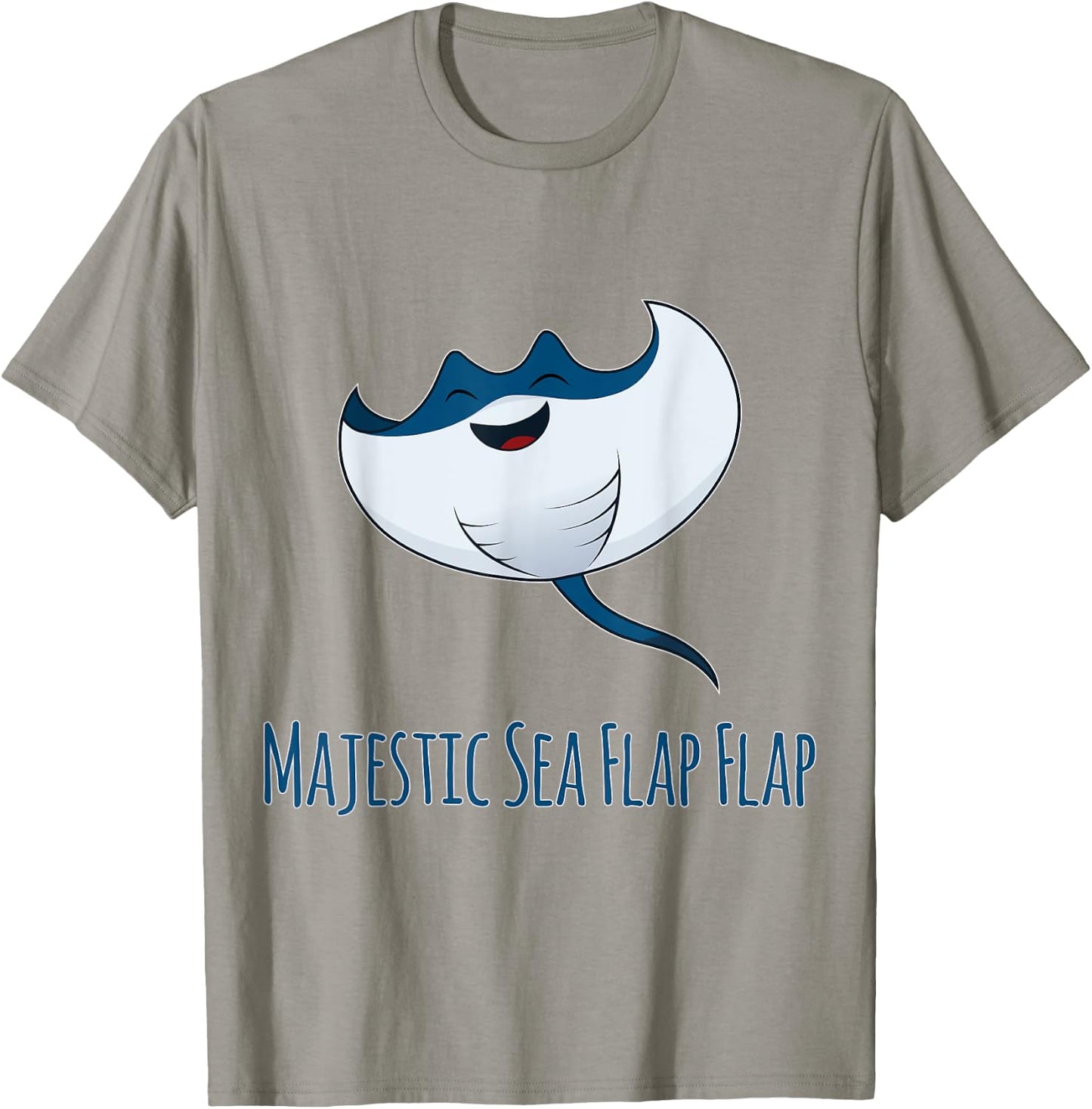 Manta Ray Majestic Sea Flap Flap Short Sleeved T-Shirt - T-Shirt | Sand