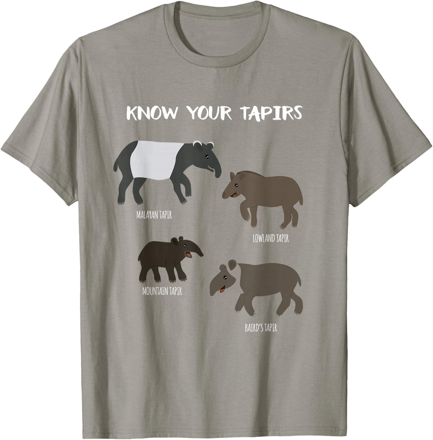 Know Your Tapirs Funny Tapir Animal Educational T Shirt T-Shirt - T-Shirt | Sand