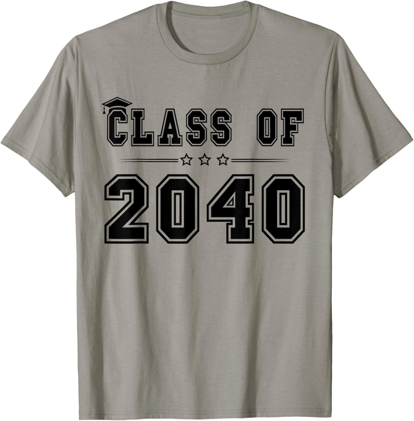 Class of 2040 Grow with Me Graduation Handprint On Back T-Shirt - T-Shirt | Sand