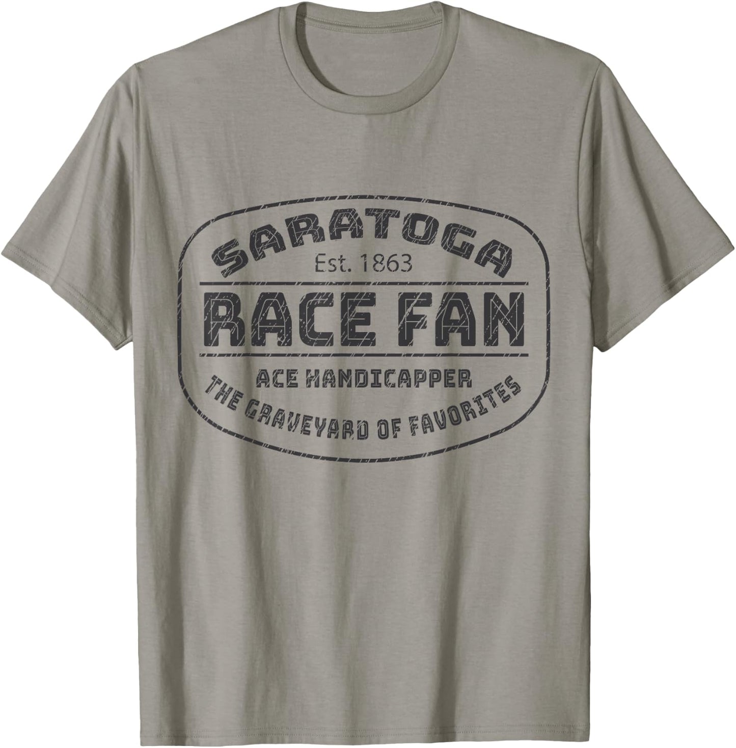 Saratoga Race Fan, Ace Handicapper Distressed T-Shirt - T-Shirt | Sand