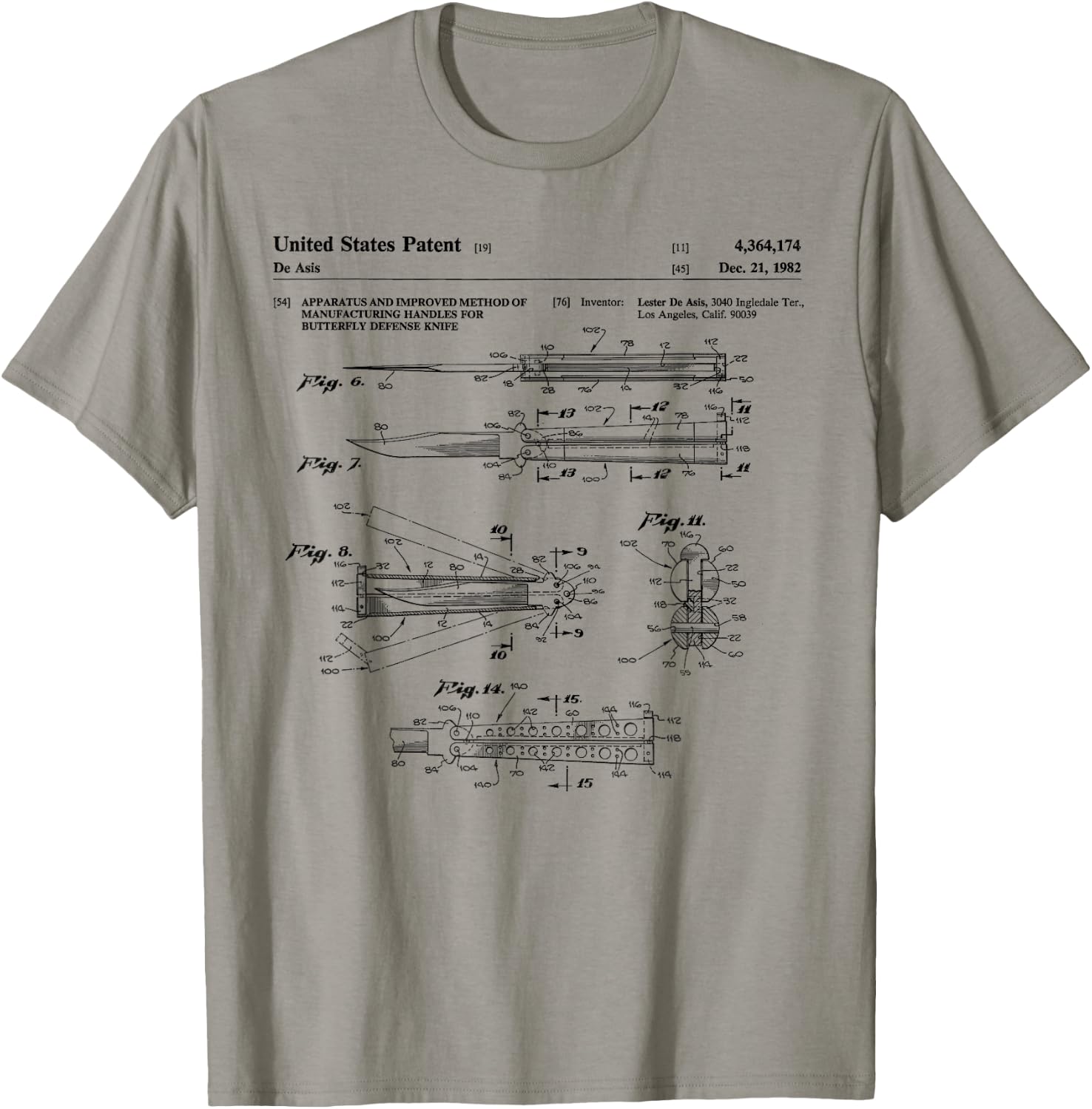 Vintage Balisong Patent T-Shirt - T-Shirt | Sand