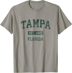 Tampa Florida FL Vintage Athletic Sports Design T-Shirt - T-Shirt | Sand