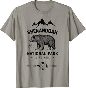 Shenandoah National Park T Shirt Bear Virginia Vintage Gifts T-Shirt - T-Shirt | Sand