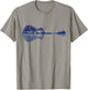 Guitar Lake Reflections in Blue Music Lovers Guitar T-Shirt - T-Shirt | Sand