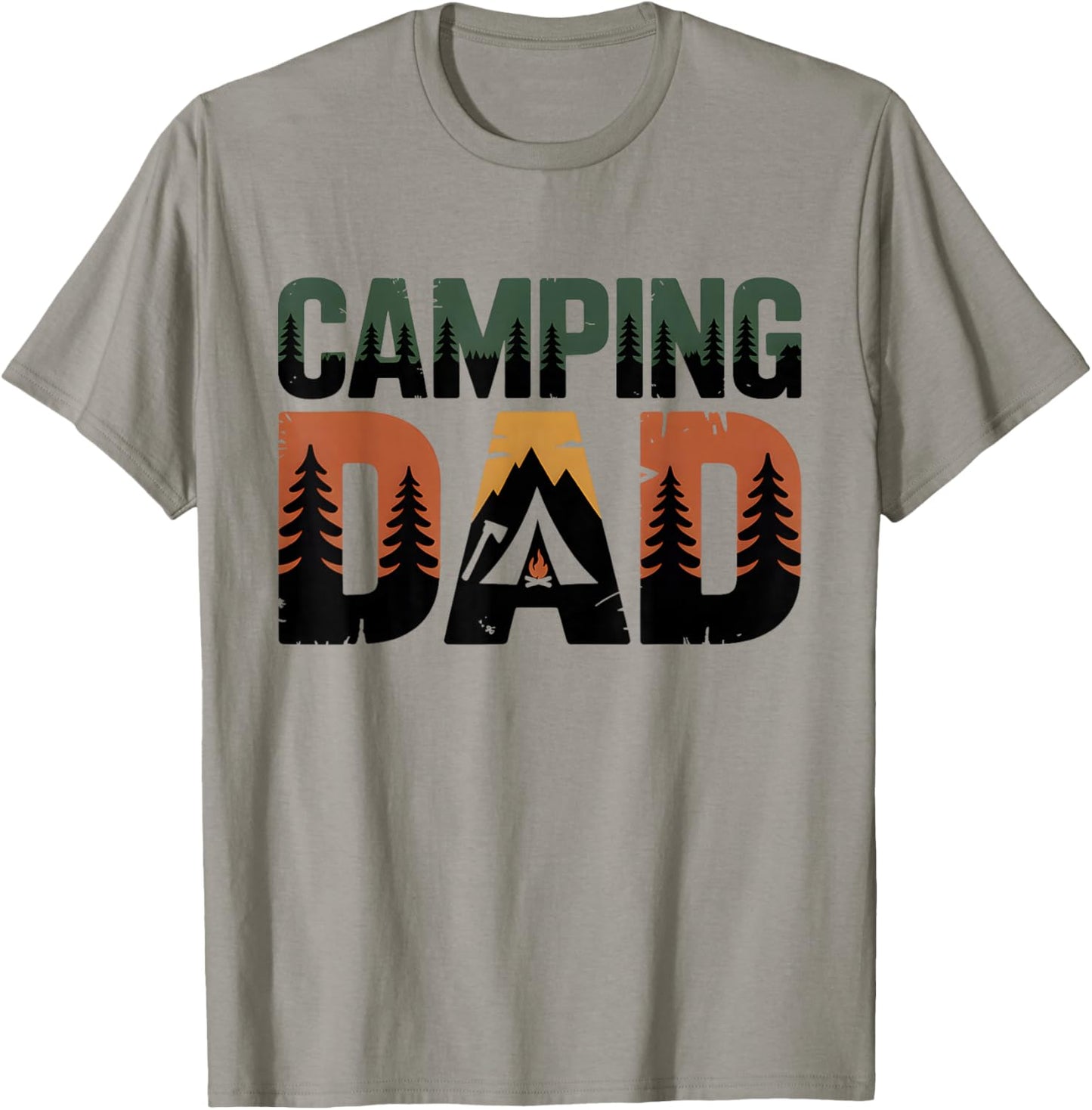 Camping Dad Bushcraft Outdoor Hiking Survival Father's Day T-Shirt - T-Shirt | Sand