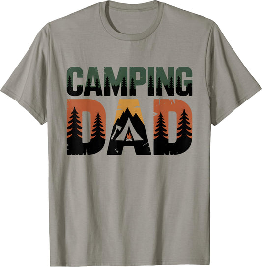 Camping Dad Bushcraft Outdoor Hiking Survival Father's Day T-Shirt - T-Shirt | Sand