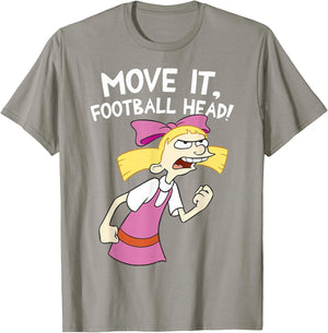 Hey Arnold! Helga Move It Football Head Small T-Shirt - T-Shirt | Sand