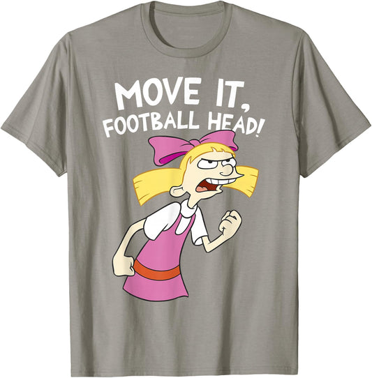Hey Arnold! Helga Move It Football Head Small T-Shirt - T-Shirt | Sand