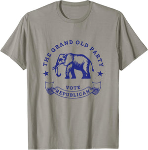 GOP Vote Republican Party Elephant Vintage Political T-Shirt - T-Shirt | Sand