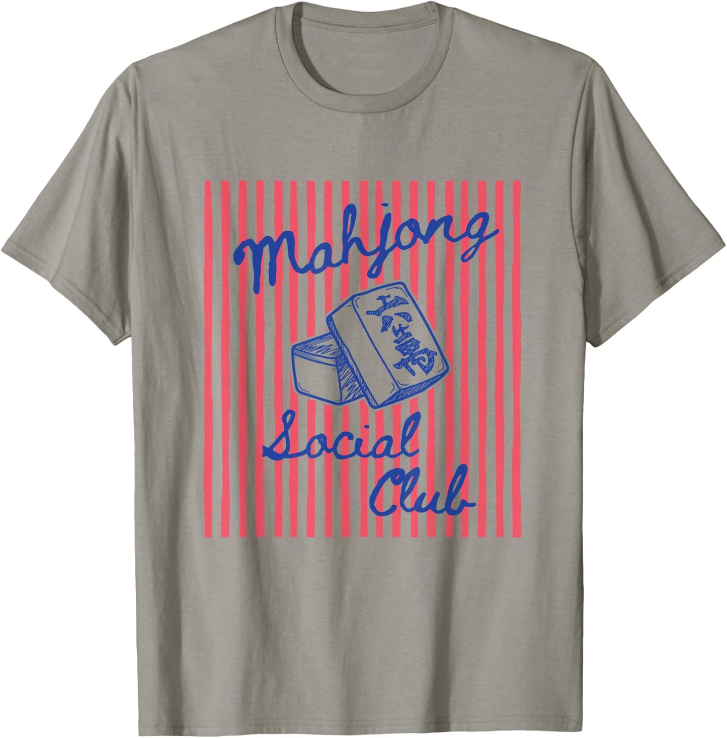 Mahjong Social Club Funny Mahjong Player Group Mahj Lover T-Shirt - T-Shirt | Sand