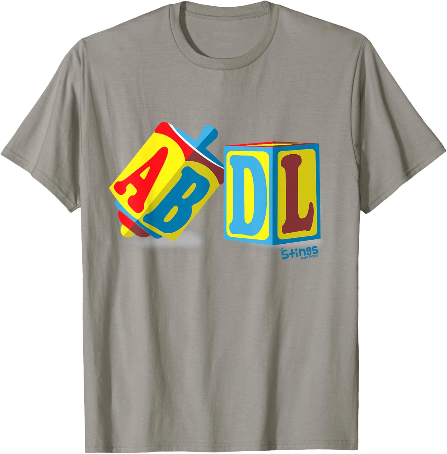 ABDL Adult Baby Blocks All Over - Lil' Stings T-Shirt - T-Shirt | Sand