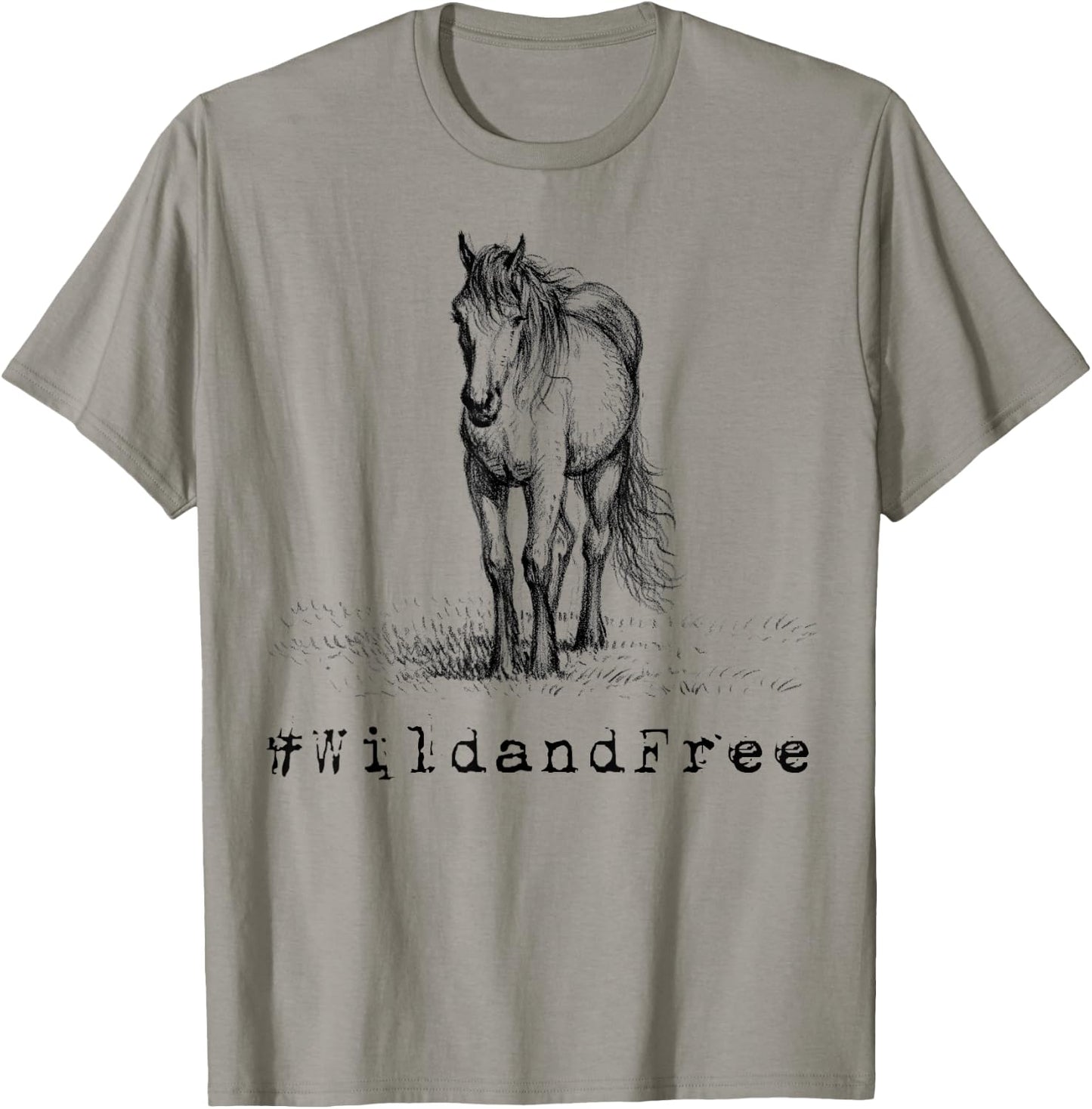 #WildandFree Wild and Free Horse Shirt T-Shirt - T-Shirt | Sand