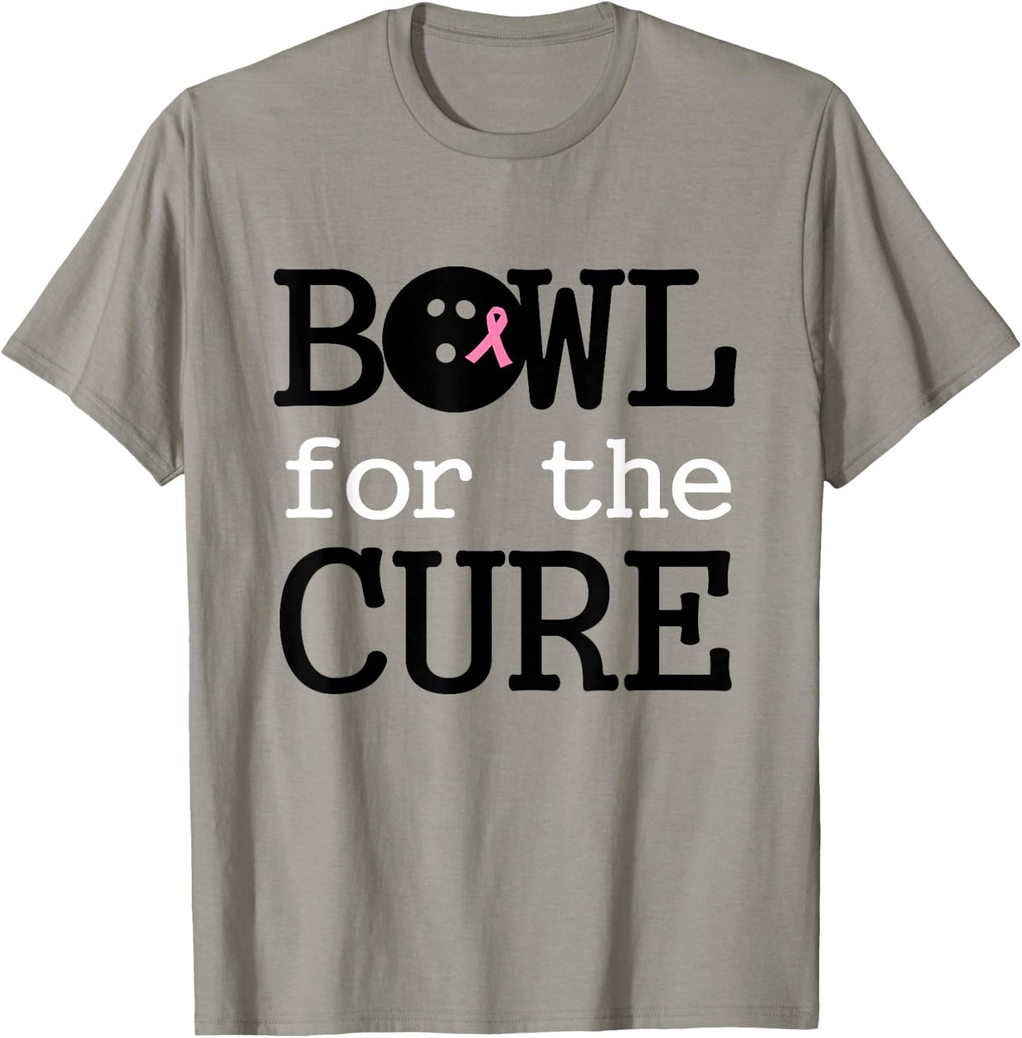 Bowling Breast Cancer Bowler Pink Ribbon Bowl for the Cure T-Shirt - T-Shirt | Sand