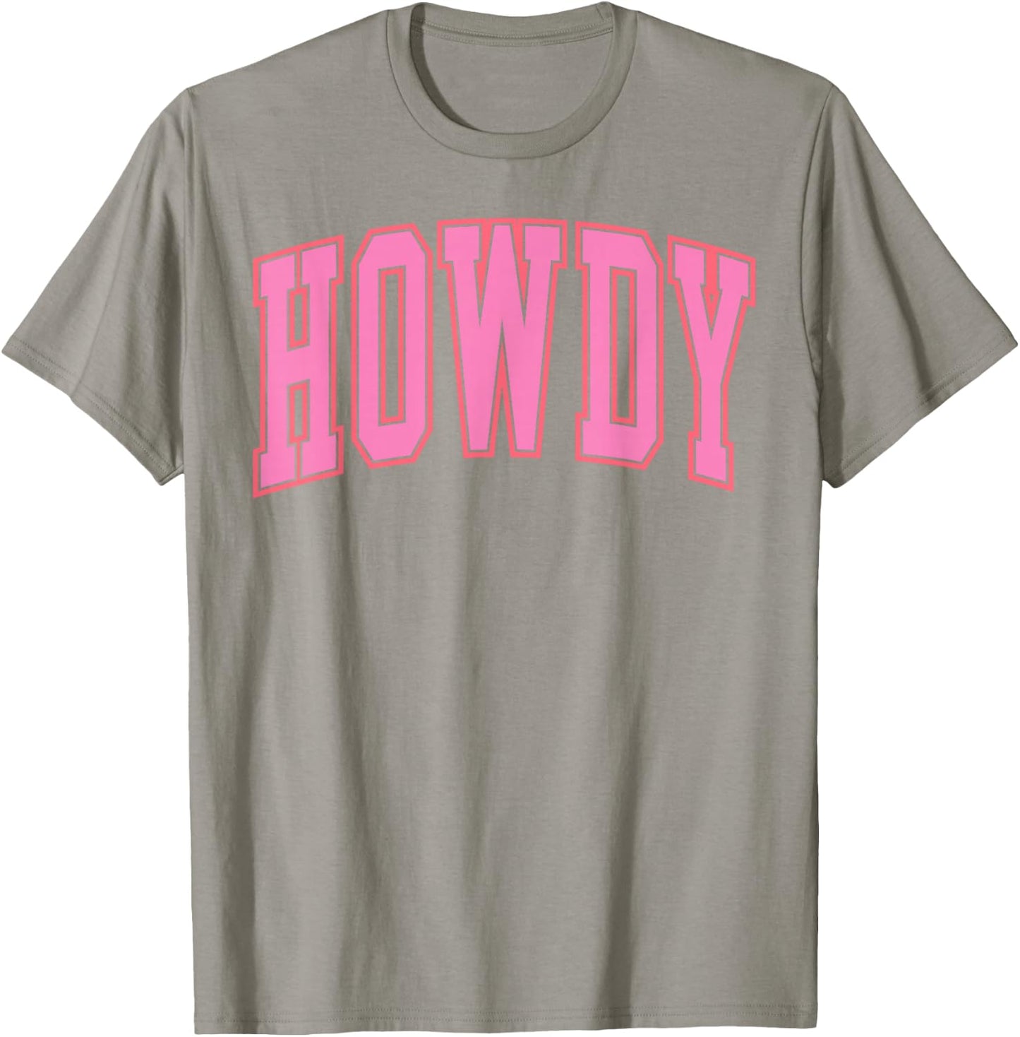 Preppy Cowgirl Varsity Pink Howdy Western Women Girls T-Shirt - T-Shirt | Sand