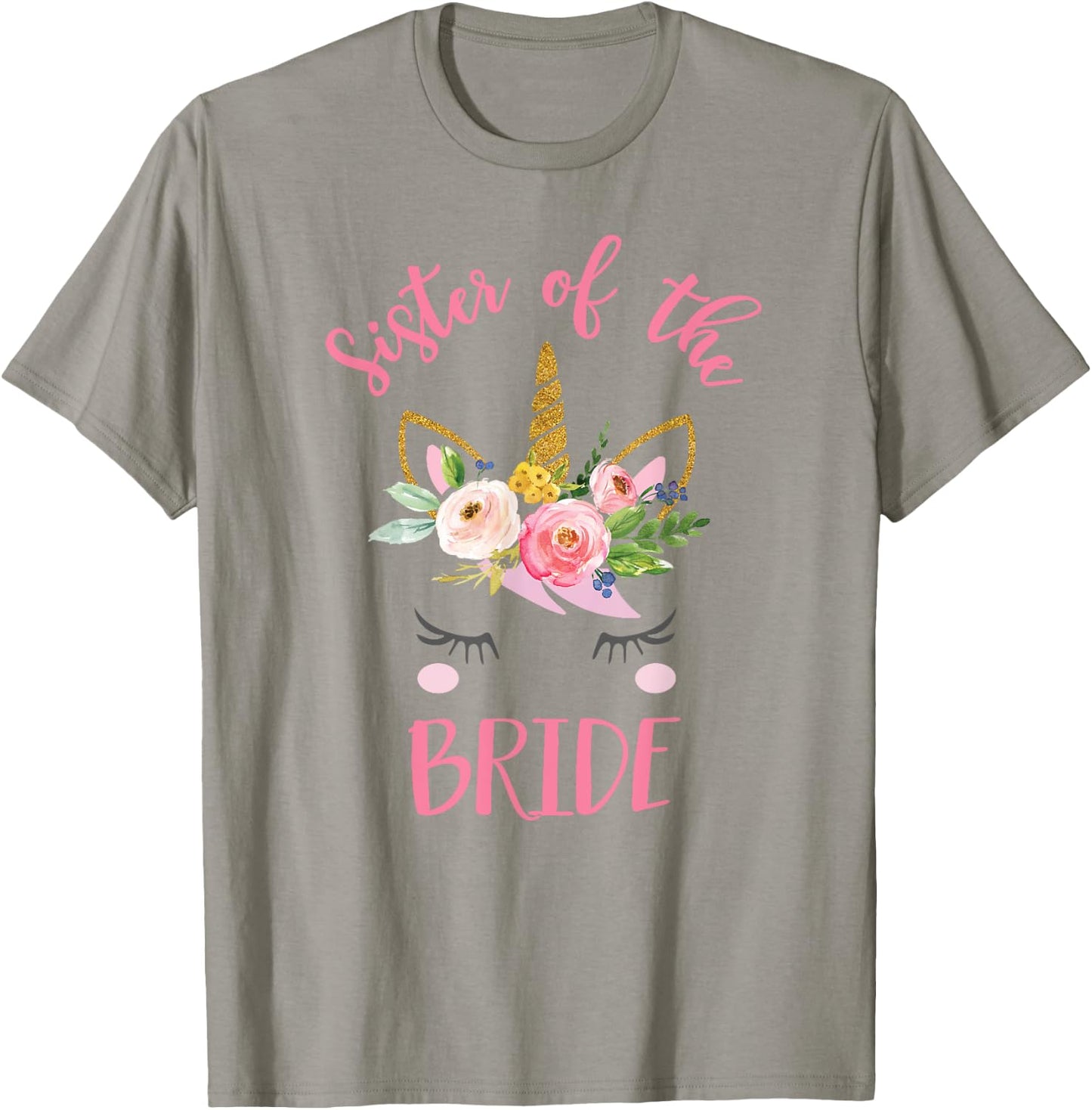 Unicorn Sister of the Bride , Wedding Gift T-Shirt - T-Shirt | Sand