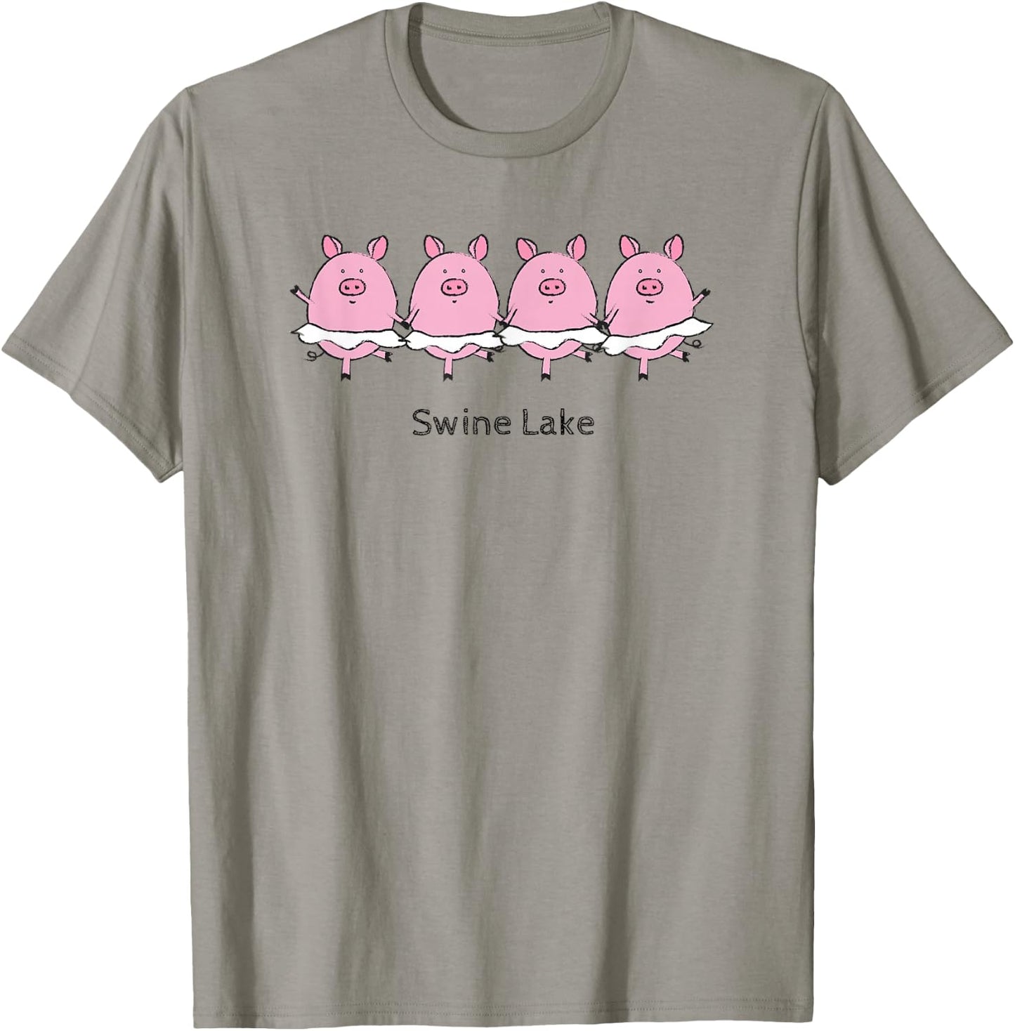 [Swine Lake] Swan Lake Funny Ballet Pig T-Shirt - T-Shirt | Sand