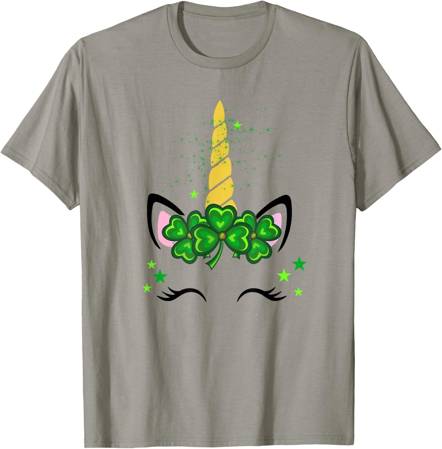 St. Patrick's Day Irish Unicorn face Men Women kids T-Shirt - T-Shirt | Sand