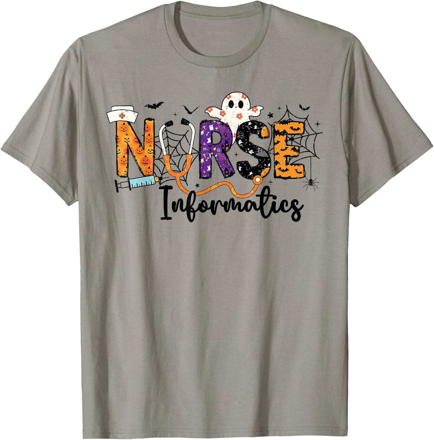 Informatics Nurse IN Ghost Halloween Nursing IN Nurses Women T-Shirt - T-Shirt | Sand