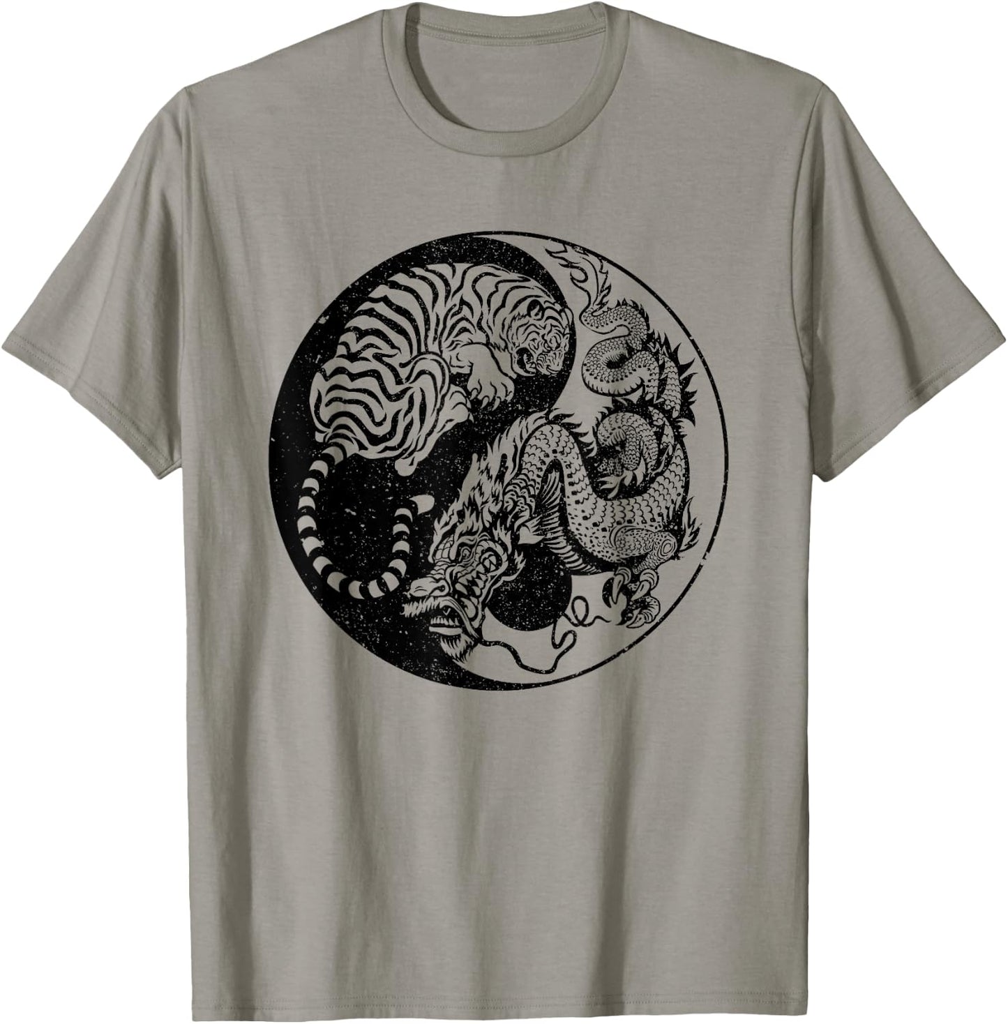 Dragon Vs Tiger Tattoo! Yin and Yang Beast Fight T-Shirt - T-Shirt | Sand