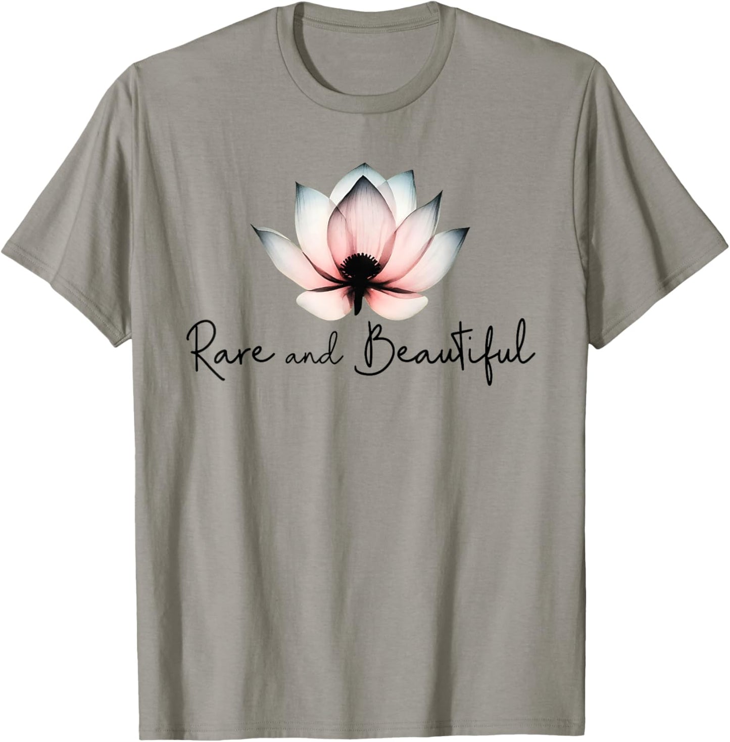 Rare and Beautiful Lotus Blossom Inspirational Design T-Shirt - T-Shirt | Sand