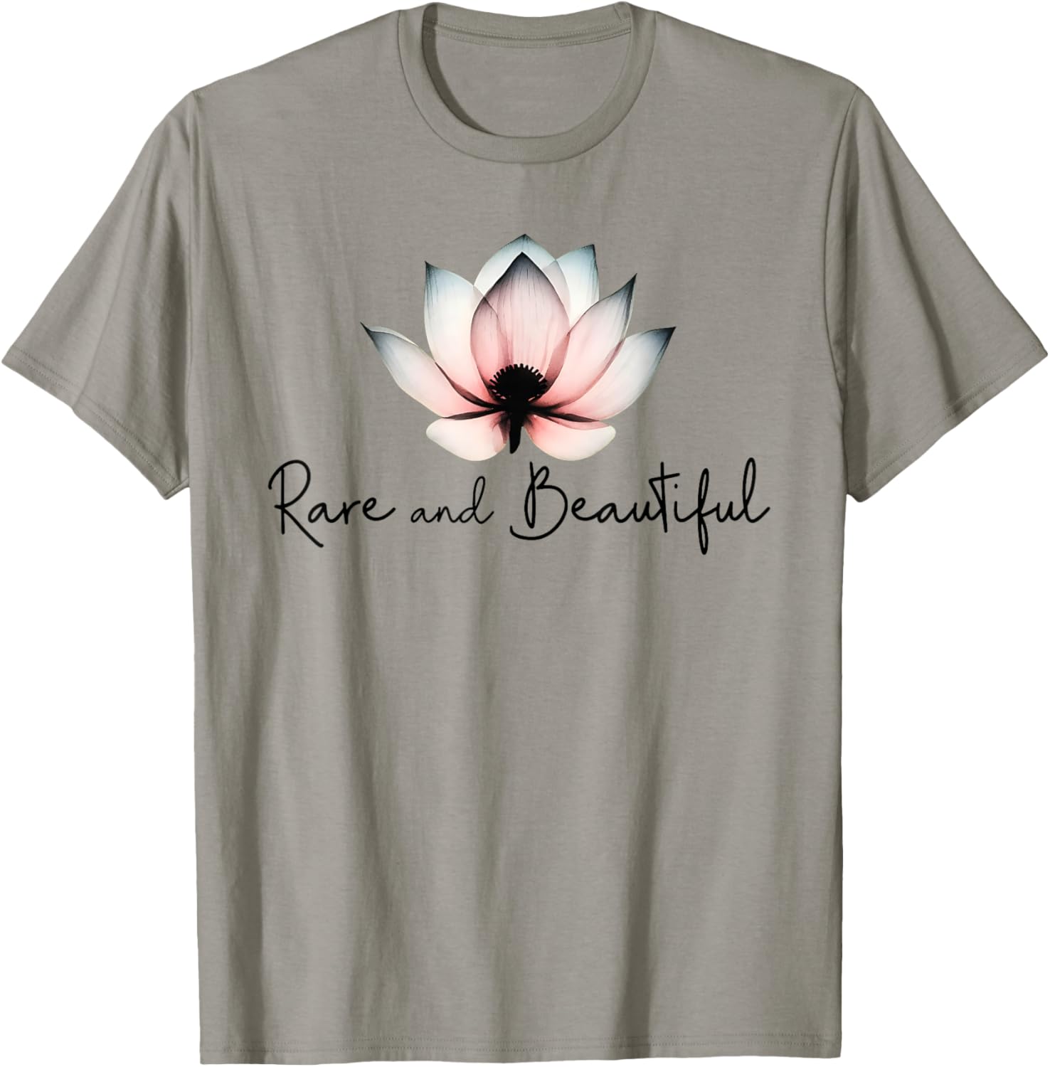 Rare and Beautiful Lotus Blossom Inspirational Design T-Shirt - T-Shirt | Sand