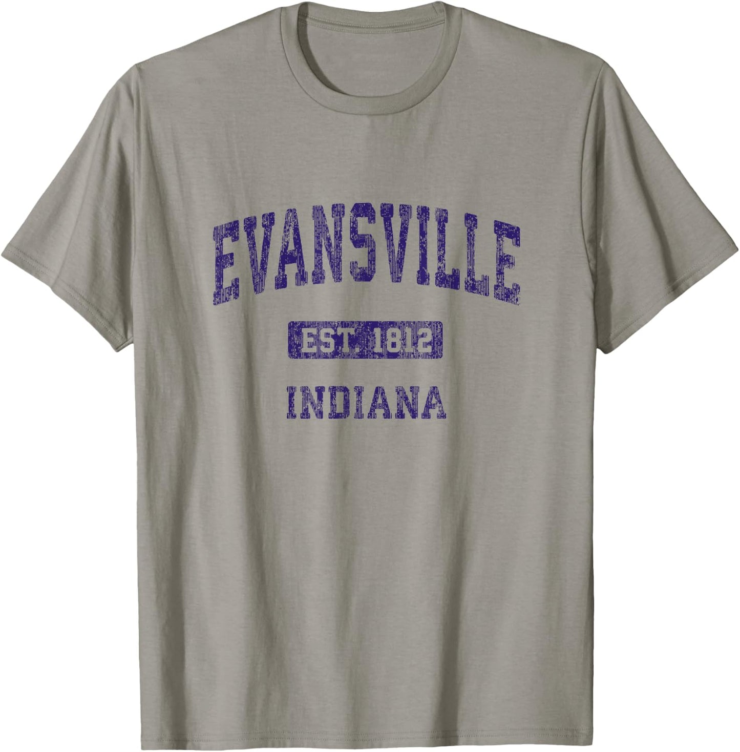 Evansville Indiana IN Vintage Athletic Sports Design T-Shirt - T-Shirt | Sand