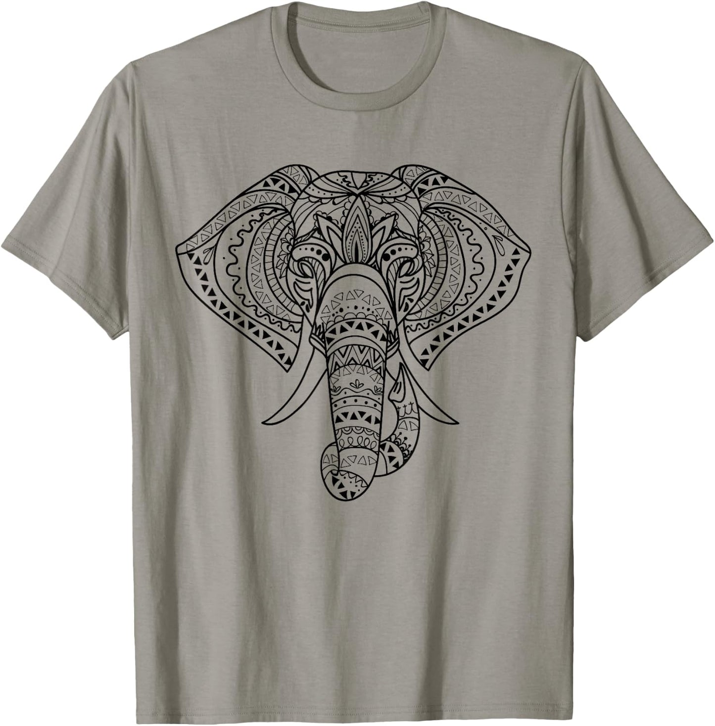 Elephant Mandala, Ethnic Native American Shamanic T-Shirt - T-Shirt | Sand