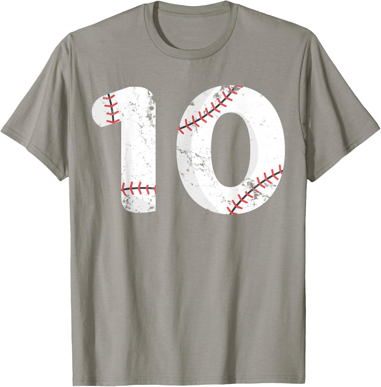 Number #10 BASEBALL Vintage Distressed Team Shirt T-Shirt - T-Shirt | Sand