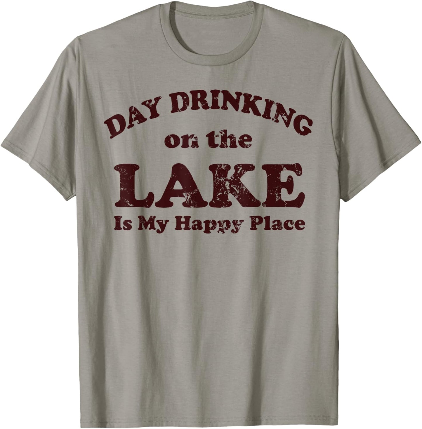Day Drinking On The Lake Is My Happy Place T-Shirt - T-Shirt | Sand