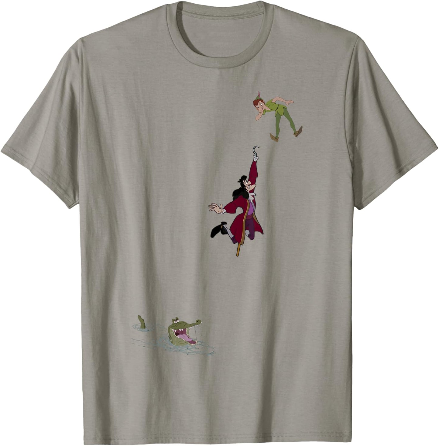 Disney Peter Pan Hook Falling to The Alligator Small T-Shirt - T-Shirt | Sand