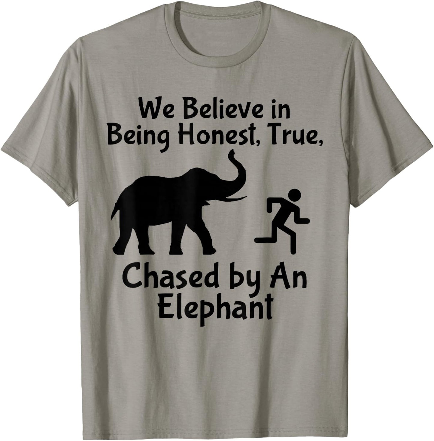 LDS Funny Chased by an Elephant Mormon Faith T-Shirt - T-Shirt | Sand