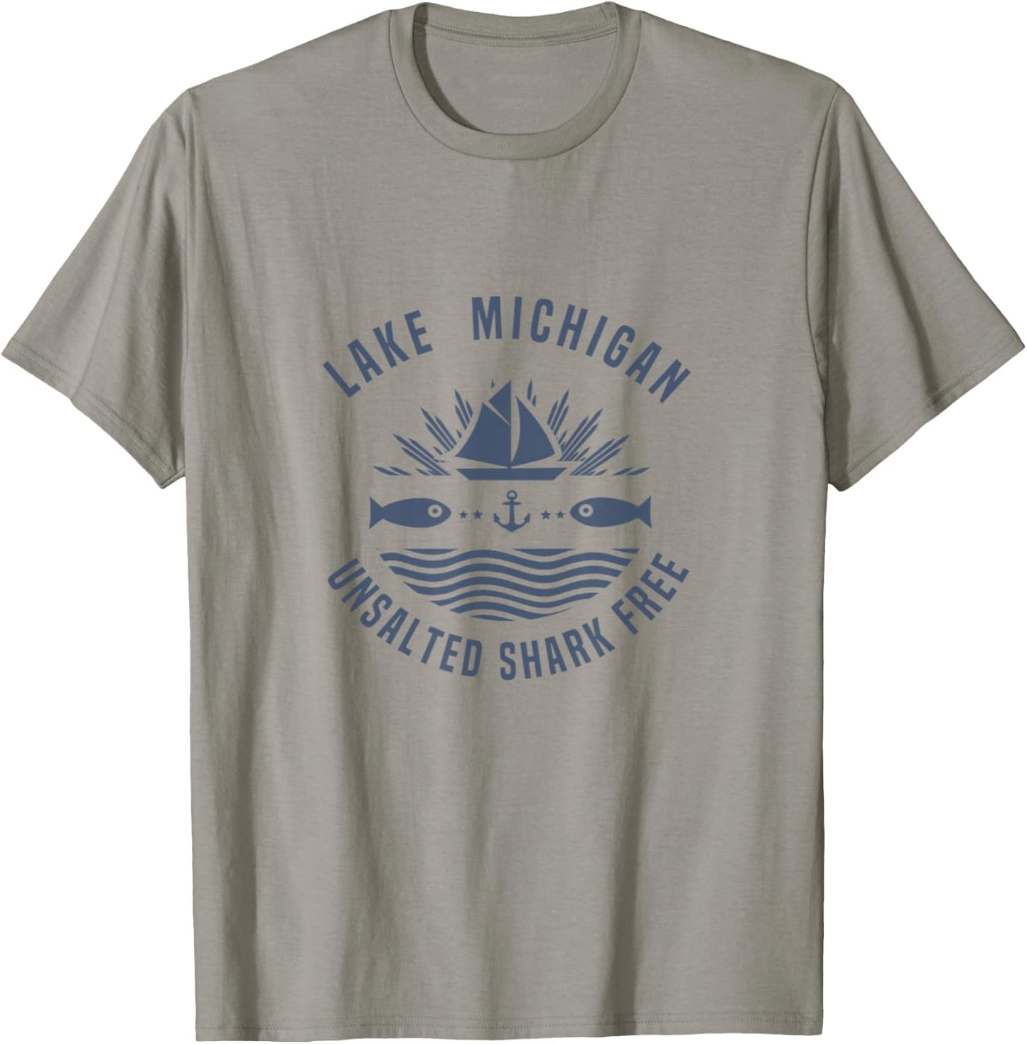 Lake Michigan Unsalted Shark Free shirt Great Lakes T-Shirt - T-Shirt | Sand