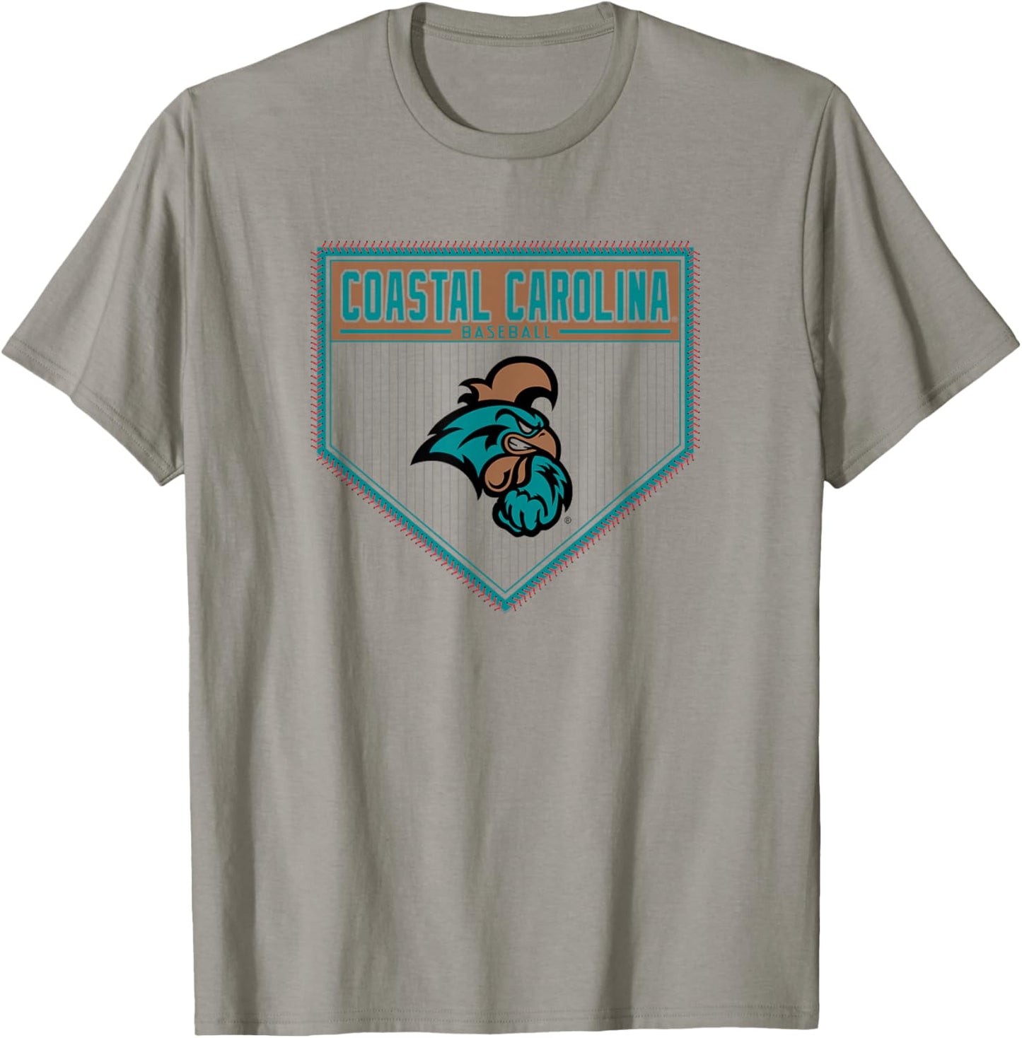 Coastal Carolina Chanticleers Baseball Homeplate White T-Shirt - T-Shirt | Sand