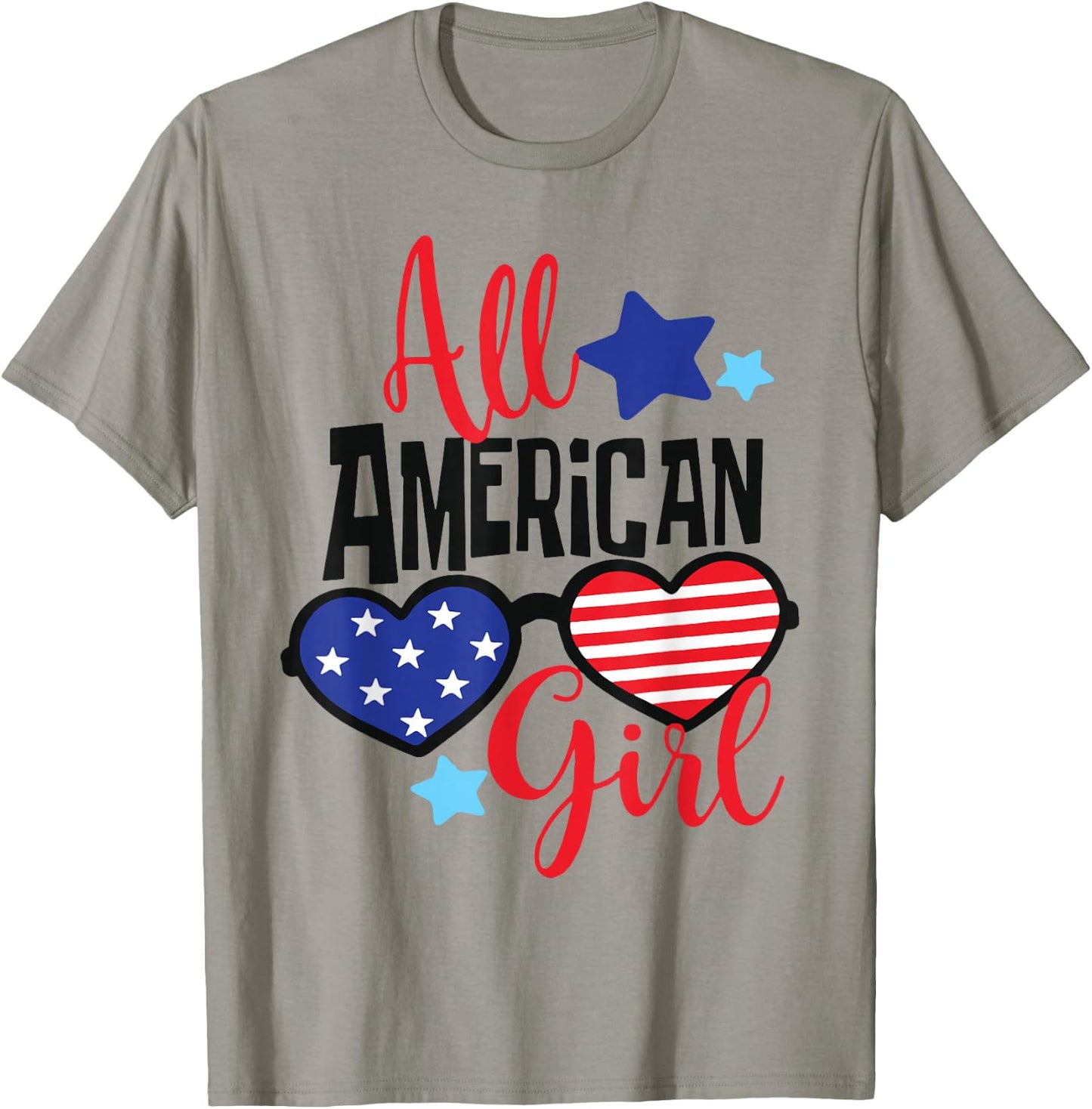 All American Girl Cute 4th July Teen Toddler Flag Patriotic T-Shirt - T-Shirt | Sand