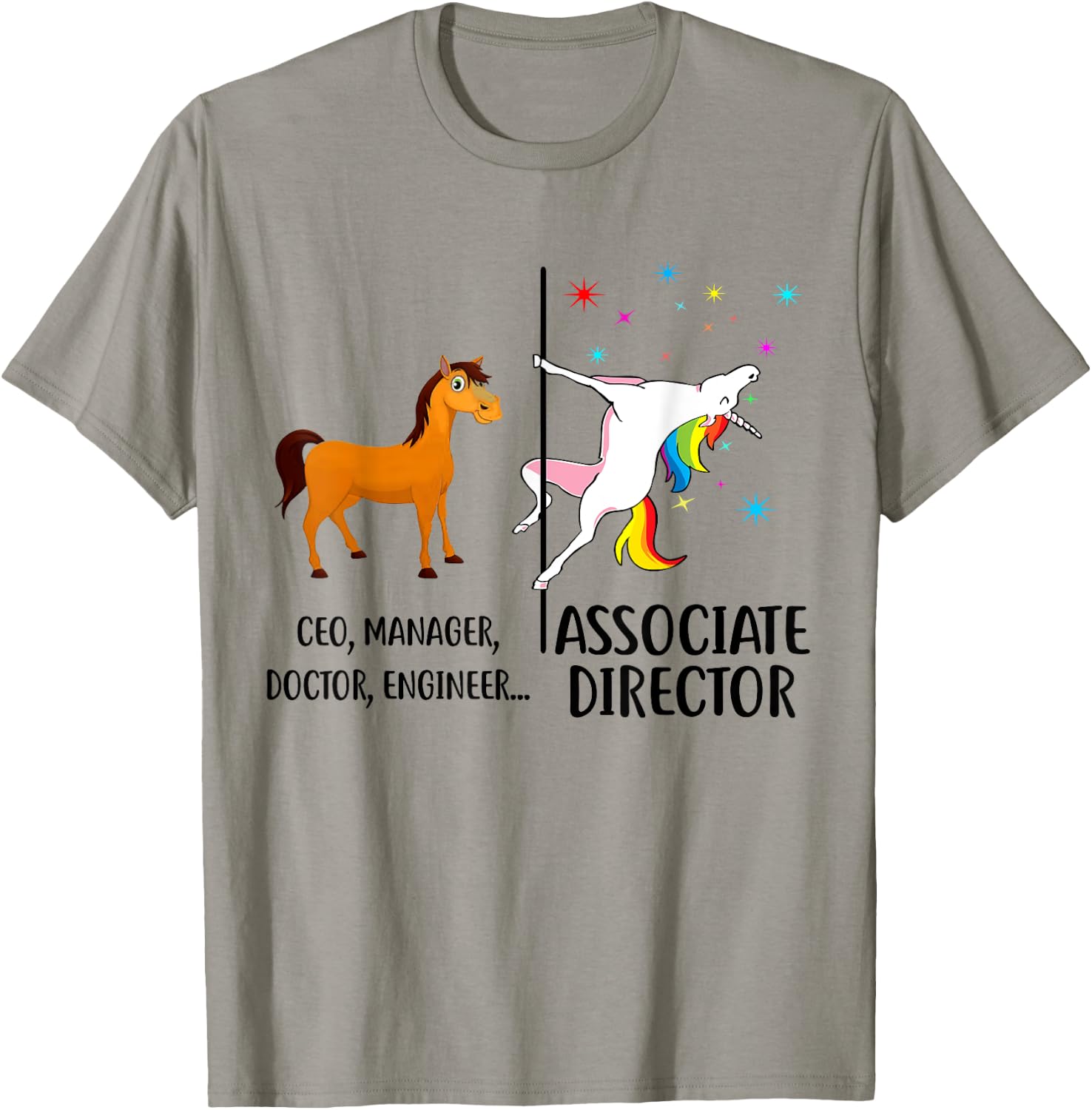 Unicorn Associate Director Funny Job Title T-Shirt - T-Shirt | Sand