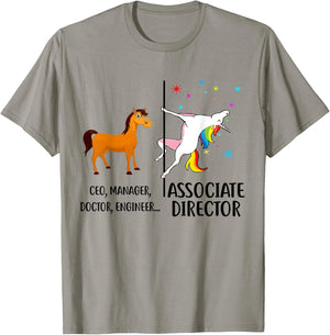 Unicorn Associate Director Funny Job Title T-Shirt - T-Shirt | Sand