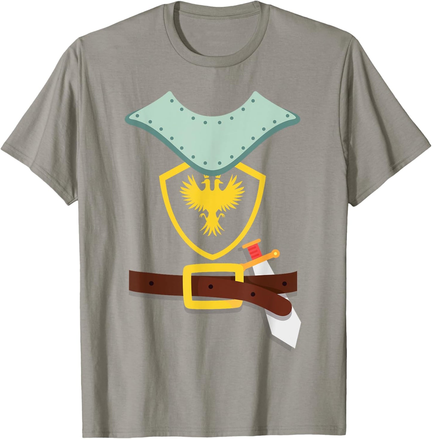Knight In Shining Armor Sword Suit Halloween Costume T-Shirt - T-Shirt | Sand