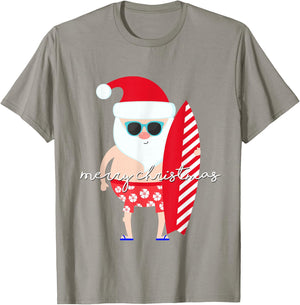 Surfer Santa Surfing Matching Family for Christmas Vacation T-Shirt - T-Shirt | Sand