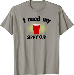 Alcohol Adult Beverage Red Drinking Cup Party T-Shirt - T-Shirt | Sand