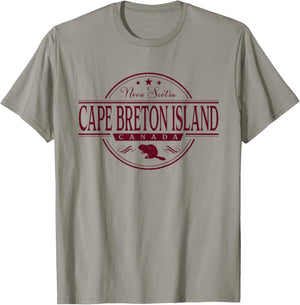 Cape Breton Island Nova Scotia Canada Label T-Shirt - T-Shirt | Sand